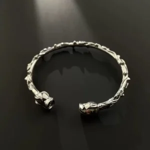 RENSINO Luxury Jewelry Fine Bracelets Vintage Silver Thorn Open Bracelet Bangles for Women Punk Gothic Fashion Accessories Gift