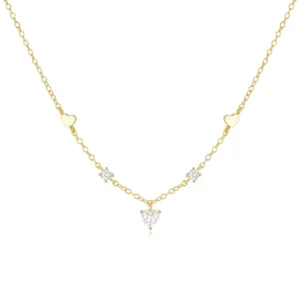 RENSINO Luxury S925 925 Sterling Silver Fine Chains Pendants Classic Heart Necklace for Women’s Weddings and Engagements