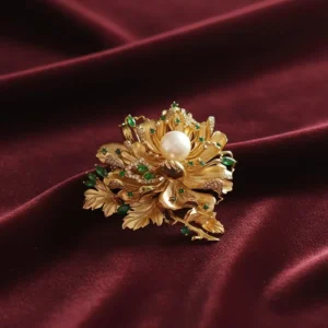 RENSINO Luxury Silver Banquet Dress Corsage Accessories High Fashion Butterfly Shape Pins Natural Freshwater Pearl Women’s Weddings