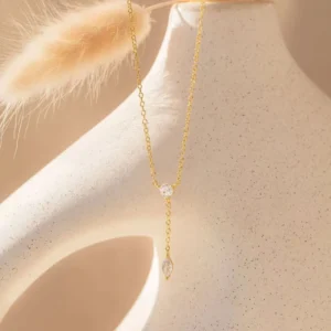 RENSINO Luxury Simple Ins S925 Sterling Silver Zircon Necklace Gifts for Women Round Eyes Link Chain Clavicle Necklace