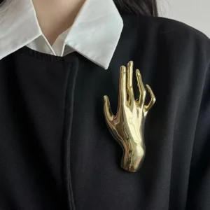 RENSINO Luxury Women Fashion Jewelry Brooches Gold Silver Hand Safety Pin Brooch Designer Brooches and Pins Pins