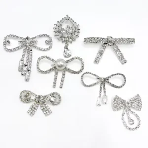 RENSINO Luxury Women’s Clothing Assembly Rhinestone Button Tassel Fringe Striped Brooch Pin Fashion Corsage Cufflinks Pins Buckles