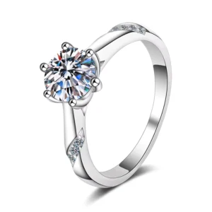 RENSINO Luxury Women’s Fine Jewelry 925 Sterling Silver VVS Moissanite Engagement and Wedding Rings