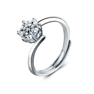 RENSINO Luxury Women’s Moissanite Wedding Eternity Ring New Design Real 925 Sterling Silver Elegant Jewelry