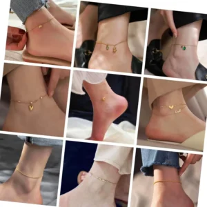 RENSINO MARONEW Fashion Jewelry 316L Stainless Steel Zircon Diamond Anklet for Women Anklet 18K Gold Jewelry