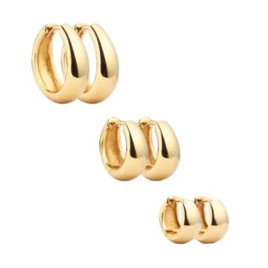 RENSINO Manufacture 14K&18K Gold Vermeil Huggies 925 Sterling Silver Plated Bold Hoop Earrings