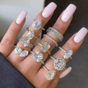 RENSINO Manufacturer Customized Womens 925 Silver Moissanite Rings Tarnish Resistant Promise Wedding and Engagement Rings Supplier