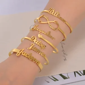 RENSINO Manufacturer Sourced DIY Personalized Stainless Steel Cuff Bracelet English Letters Titanium Steel Fashion Accessory