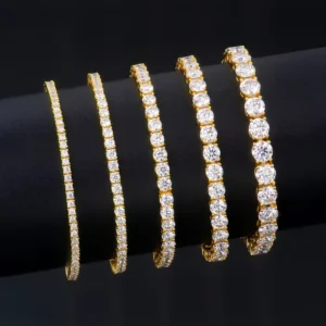 RENSINO Men Women Hip Hop Gra Certified Jewelry Sterling 925 Silver Vvs Diamond Mossanite Moissanite Tennis Chain Bracelet