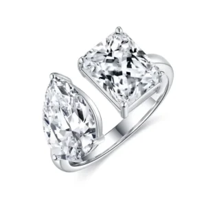 RENSINO Men’s 925 Sterling Silver Moissanite Wedding Engagement Jewelry Gift Rings