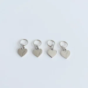 RENSINO Metal Silver Hearts Charms Pendant Charm for Bag Keychain Accessory