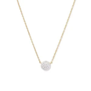 RENSINO Milskye Dainty Jewelry Gold rhodium Plated 925 Silver Base Chain Pave Zircon Round Pendant Choker Necklace