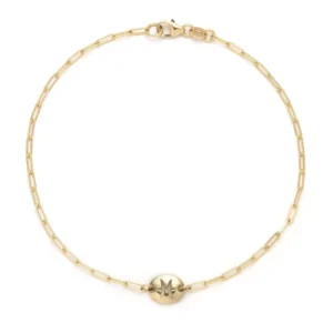 RENSINO Milskye Jewelry Maker 18K Gold Plated 925 Sterling Silver Zodiac Sign Paperclip Anklet