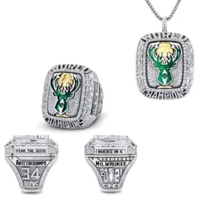 RENSINO Milwaukee Bucks Championship Ring Men’s Necklace