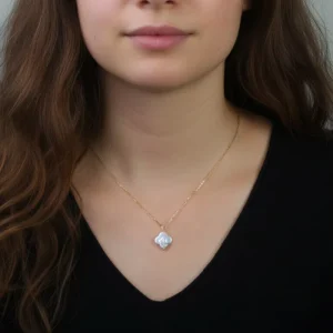 RENSINO Minimal Baroque Pearl Pendant Necklace Organic Freshwater Pearl Necklace 925 Sterling Silver Jewelry for Women