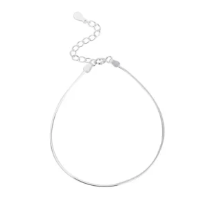 RENSINO Minimalism Shining Snake Chain Extended Chain 925 Sterling Silver Bracelet For Women
