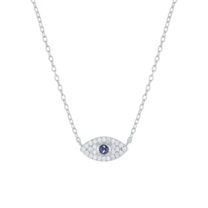 RENSINO Minimalist 925 Sterling Silver Gold Plated Diamond Inlay Lucky Evil Eyes Necklace