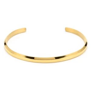 RENSINO Minimalist C Shape Open Bangle Titanium Steel 18K Plated Wristband Multiple Colors Fashion Jewelry