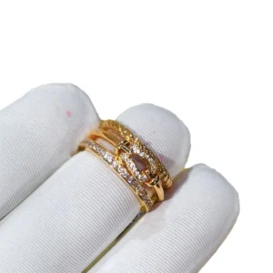 RENSINO Minimalist Comfort Fit Open Band Ring Stackable Twisted Silver Jewelry With Simulated Diamond For Everyday Wear