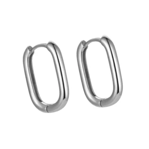 RENSINO Minimalist Earrings 925 Sterling Silver Large Geometric Square Simple Hoops Set for Women Girls Find Jewelry