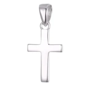 RENSINO Minimalist Jewelry Gift Sterling Silver 925 Women Men Necklaces Jewelry Plain Silver Cross Pendant Necklace