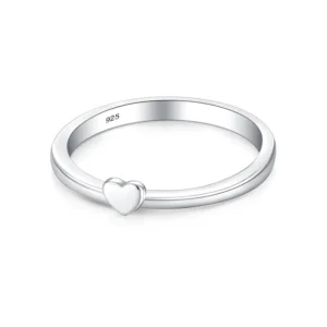 RENSINO Minimalist Jewelry Heart Ring 925 Sterling Silver Jewelry Female Weddings Parties Fine Fashion Jewelry
