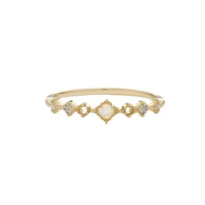RENSINO Minimalist Stackable Vintage Topaz 925 Silver Gold Plated Geometric Ring for Women Anniversary Wedding Engagement