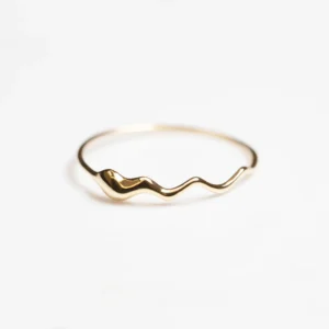 RENSINO Minimalist Water Wave Fashion Rings 925 Sterling Silver Jewelry with Gold Plating Trendy Style Jewelry