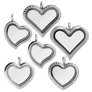RENSINO Mirror Polish Stainless Steel Photo Locket Necklace Screw Gem Custom Engraving Pendant Fashion Pendants Charms