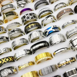 RENSINO Mixed Style Men and Women Stainless Steel Rings