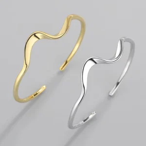 RENSINO Mobius Wave Personalized Alloy Opening Irregular Geometric Design Adjustable Women’s Bracelet