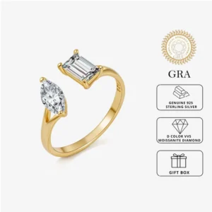 RENSINO Moissanite Jewelry 925 Sterling Silver Moissanite Engagement Rings Woman Moissanite Marquise 8mm Diamond Rings