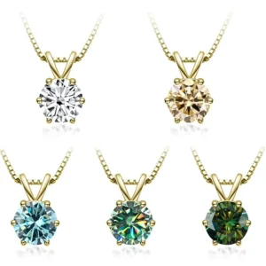RENSINO Moissanite Pendant Necklace Fine Jewelry Plated 925 Sterling Silver Gra Certified Vvs Moissanite Jewelry Diamonds Necklace