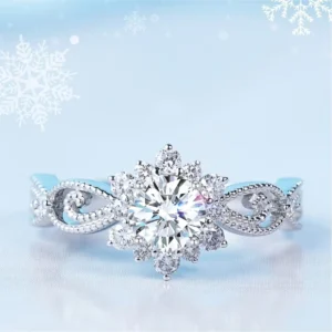 RENSINO Moissanite Women’s Daily Wearable Ring 1Carat D Color VVS1 Moissanite S925 Sterling Silver Light Luxury Fine Jewelry