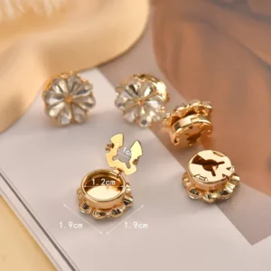 RENSINO Multi-color Crystal Classic Flower Shirt Buttons Button Covers Brooches Cufflinks and Button Decorations