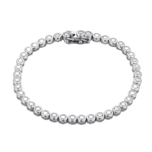 RENSINO NOVA 3mm 0.1ct Brilliant Cut Moissanite Hip Hop Style Circle Tennis Bracelet for Women Sterling Silver Rhodium Plated Fully