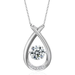 RENSINO NOVA S925 Silver Gold Plated Moissanite Cross Water Drop Pendant Necklace Light Luxury O Chain for Women