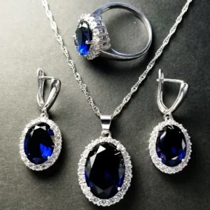 RENSINO Natuna Accessories Jewelry Zircon Gift 925 Sterling Silver Jewelry Sets Bridal Jewelry Set for Wedding