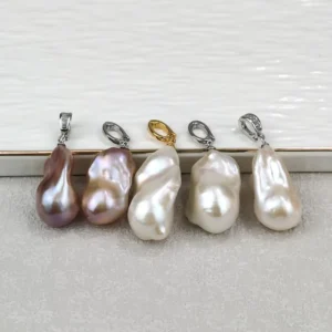 RENSINO Natural Freshwater Pearl 925 Sterling Silver Irregular Baroque Peal Pendant for Necklaces Earrings Jewelry Set