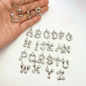 RENSINO Necklace Pendant Fashion Accessories Silver Plated Brass Copper Initial Zircon Letters Charms for Jewelry Making
