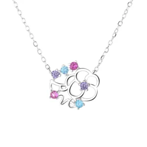 RENSINO Necklace Women 925 Sterling Silver Color Pendant Temperament Simple Design