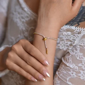 RENSINO New 18k Gold Plated Tarnish Free Vintage Zircon Tennis Snake Tail Bracelet Anklet Set Luxury Jewelry