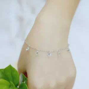 RENSINO New Arrival 925 Silver Round Zircon Charm Bracelet Women