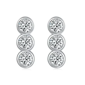 RENSINO New Arrival 925 Sterling Silver & 18K Gold Plated Earrings for Ladies Fashionable Zirconia for Parties and Gifts