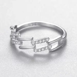 RENSINO New Arrival 925 Sterling Silver Design Personality Ring Luxury Cubic Zirconia Rings Fashionable Rings