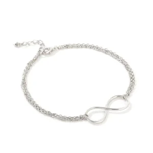 RENSINO New Arrival 925 Sterling Silver Jewelry Three Layer Chain Infinity Anklets for Women
