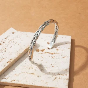 RENSINO New Arrival Classic Personalized Antique Silver Twist Weaving Opening Cuff Retro Fashion Bracelets Adjustable Bangles