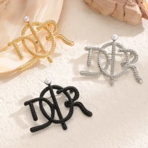 RENSINO New Arrival Luxury Letter Brooch Versatile Accessory for Coat Suit Sweater