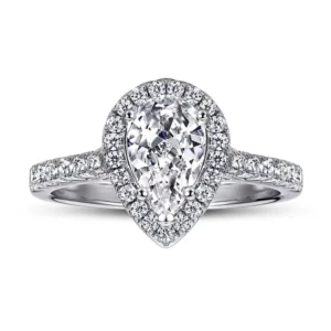 RENSINO New Arrival Trendy 925 Sterling Silver Water Drop Shape D color VVS Moissanite Fashionable Light Luxury Wedding Ring