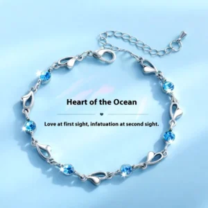 RENSINO New Arrival Women’s 925 Silver Fashion for Bracelet with Heart Zircon Fashion Charm Jewelry
